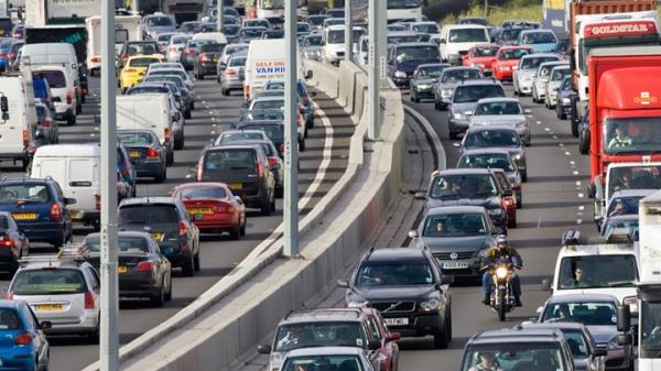 Congested traffic on a UK motorway