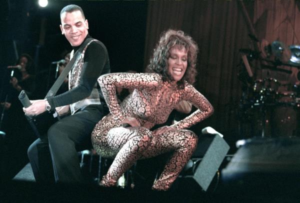 Rickey Minor and Whitney Houston in 1994.